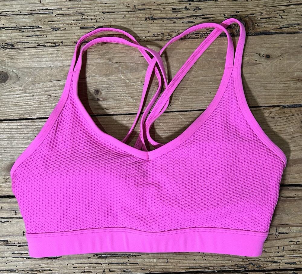 Lorna Jane Women’s Size M Hot Pink Criss Cross Back Sports Bra